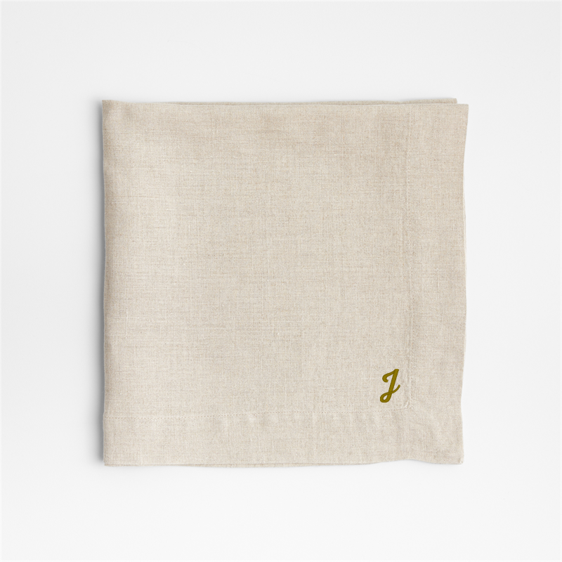 View Personalized Marin Natural EUROPEAN FLAX ™-Certified Linen Napkin, Set of 8 details