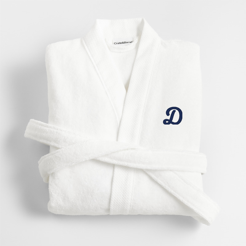 View Personalized Organic Turkish Cotton Crisp White Bath Robe S/M details