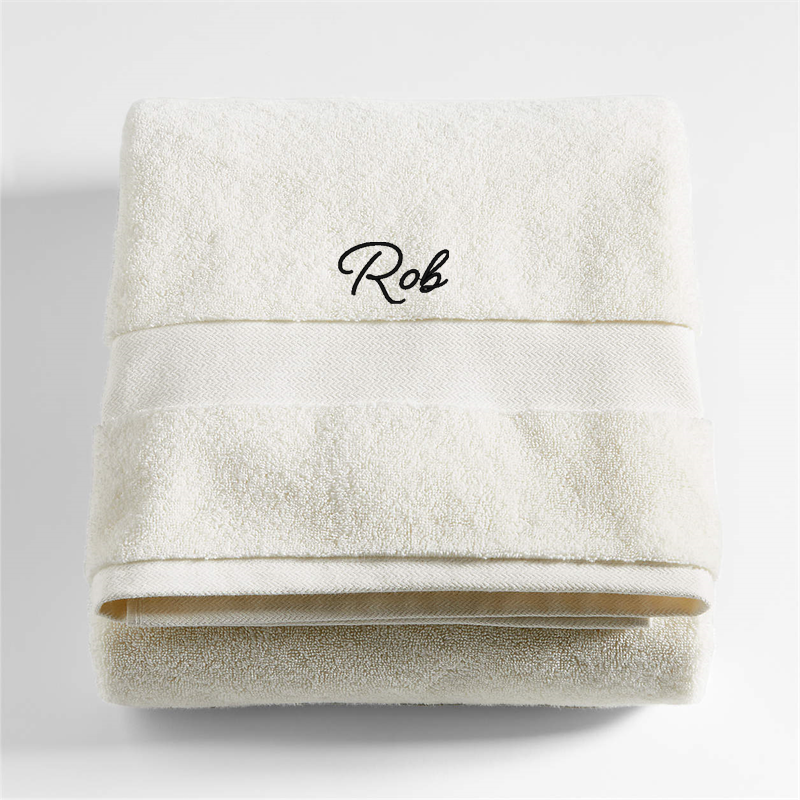 View Personalized Organic Turkish Cotton Ivory Bath Sheet details
