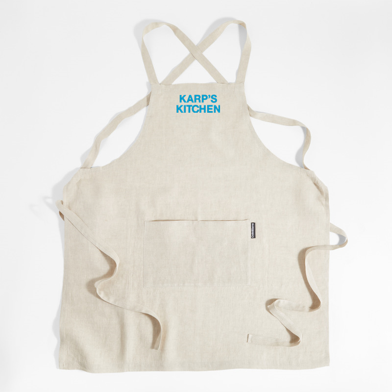 View Personalized Marin Natural Tan European Flax ®-Certified Cotton Apron details