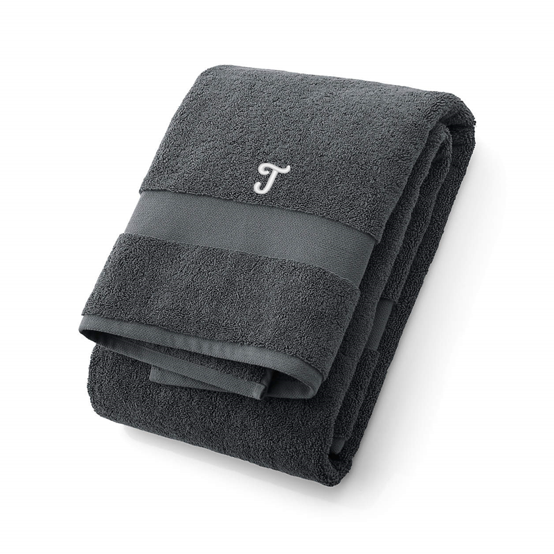 View Personalized Classic Organic Turkish Cotton Slate Bath Towel details
