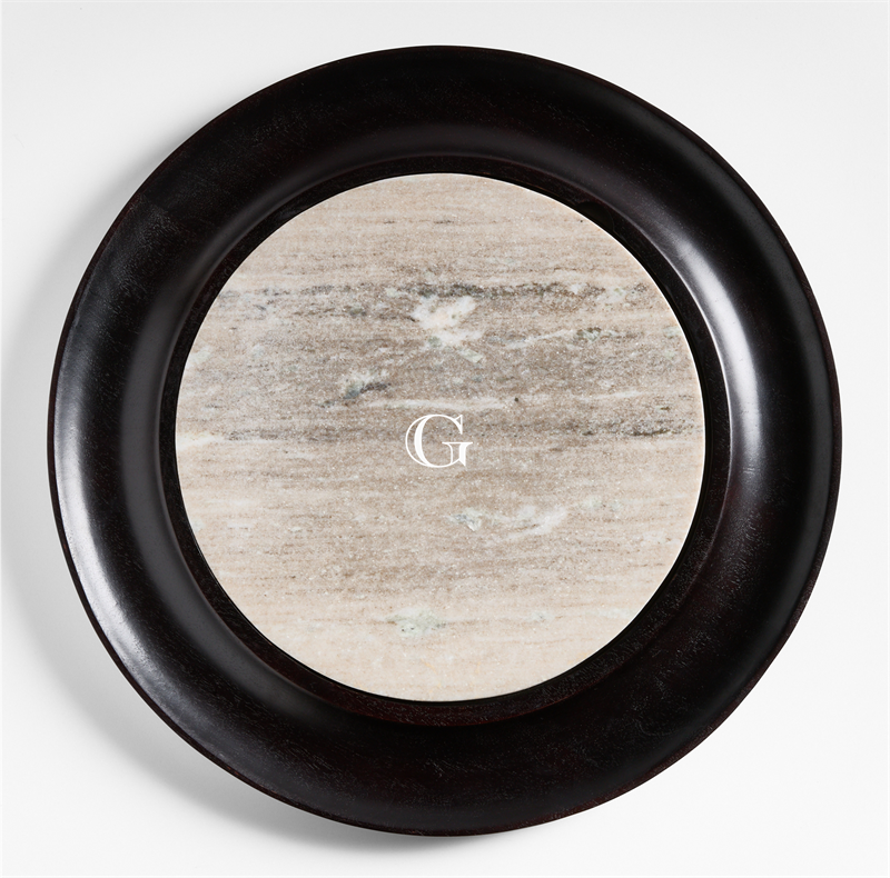 View Personalized Wood and Tuscan Marble Cracker Serving Board Set details