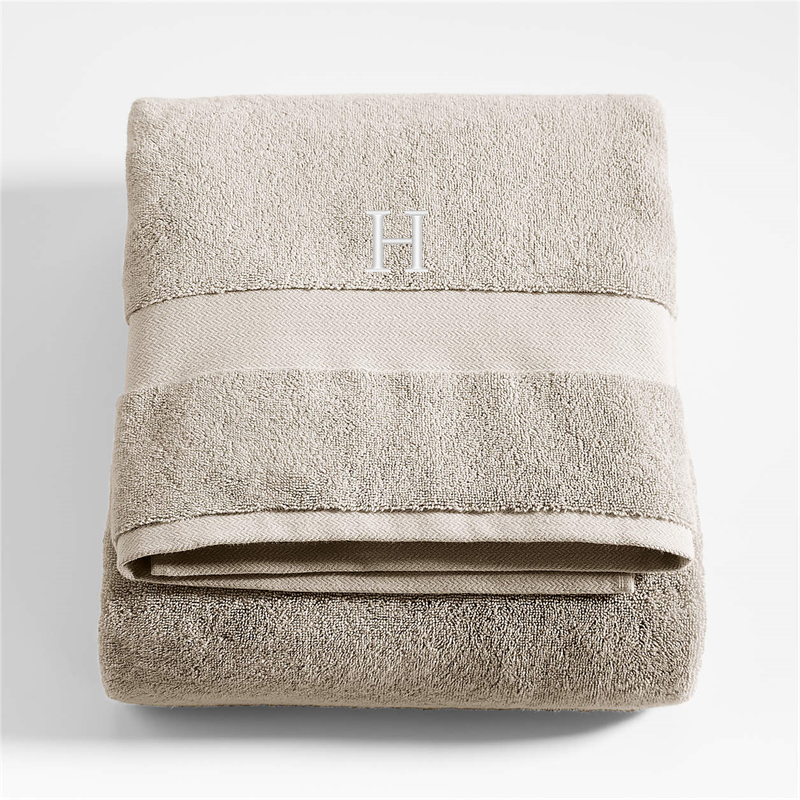 View Personalized Organic Turkish Cotton Taupe Bath Sheet details