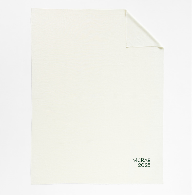 View Personalized Calda Chantilly 70"x55" Pampas Ivory Throw Blanket details