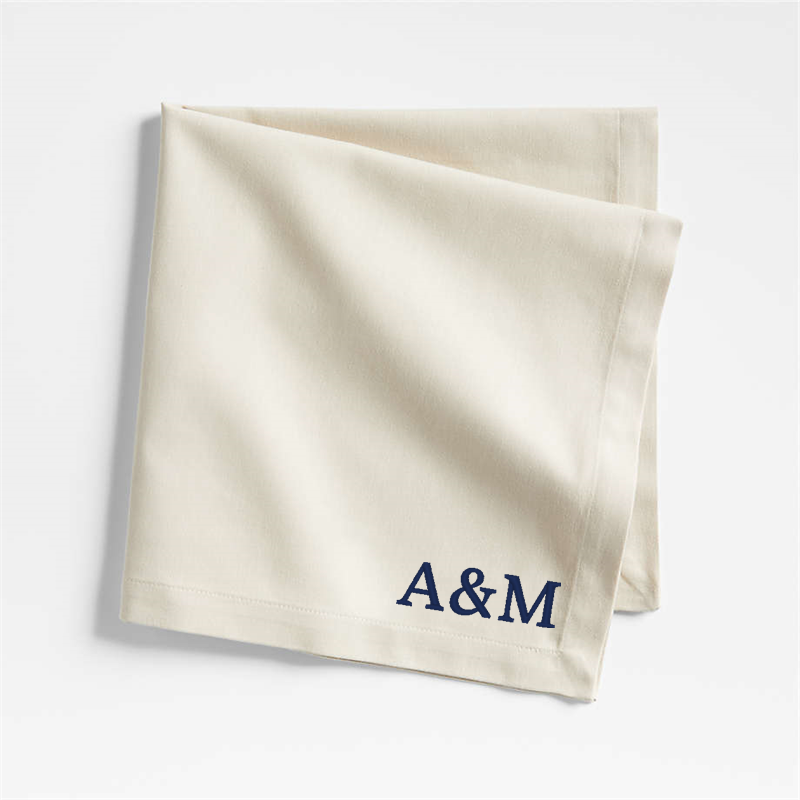 View Personalized Aspen Warm Natural Organic Cotton Napkin, Set of 8 details