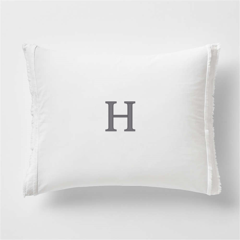 View Personalized Favorite Washed Organic Cotton White Eyelash Standard Bed Pillow Sham details