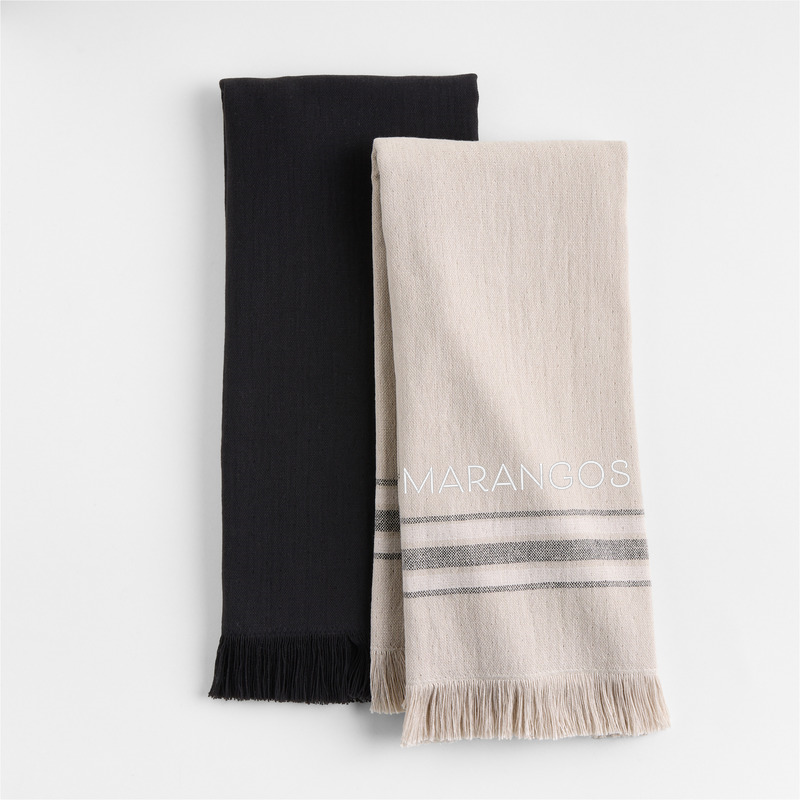 View Personalized Craft Ink Black Organic Cotton Dish Towels, Set of 2 details