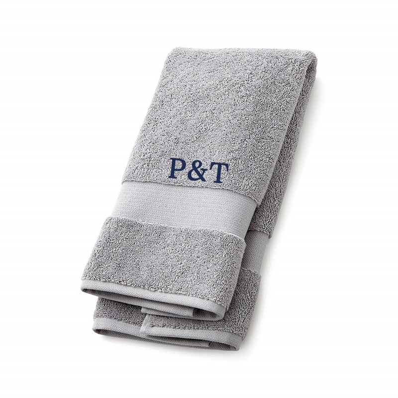 View Personalized Organic Turkish Cotton Grey Hand Towel details