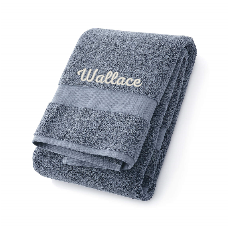 View Personalized Organic Turkish Cotton Evening Blue Hand Towel details