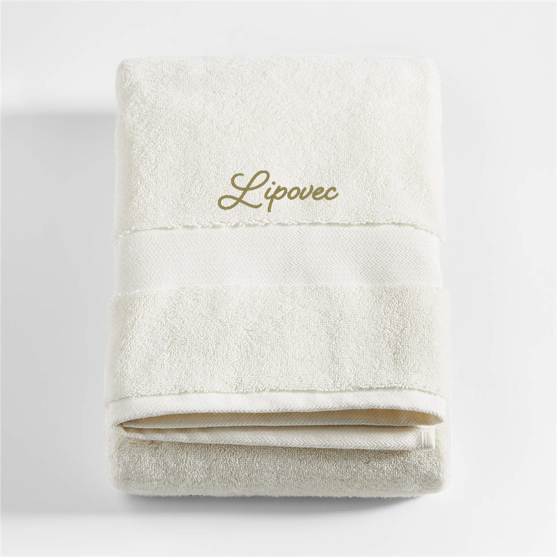 View Personalized Classic Organic Turkish Cotton Ivory Bath Towel details