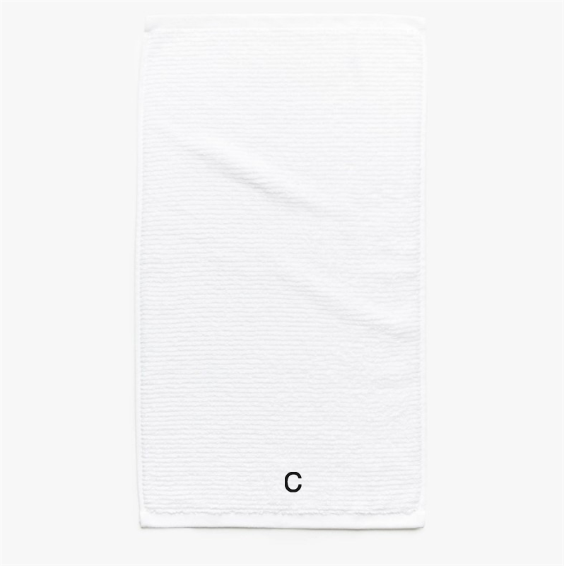 View Personalized Brooks Ribbed Organic Cotton White Hand Towel details