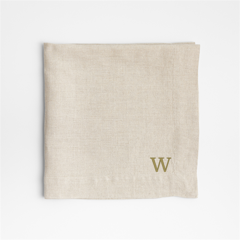 View Personalized Marin Natural European Linen Napkin, Set of 8 details