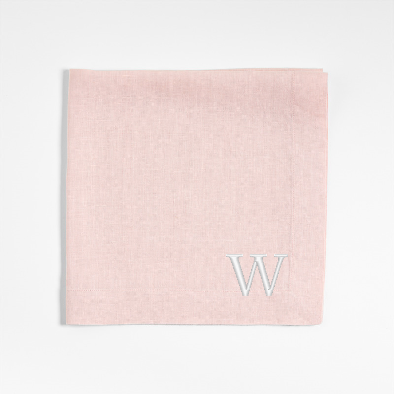 View Personalized Marin Spring Pink EUROPEAN FLAX ™-Certified Linen Napkins, Set of 8 details