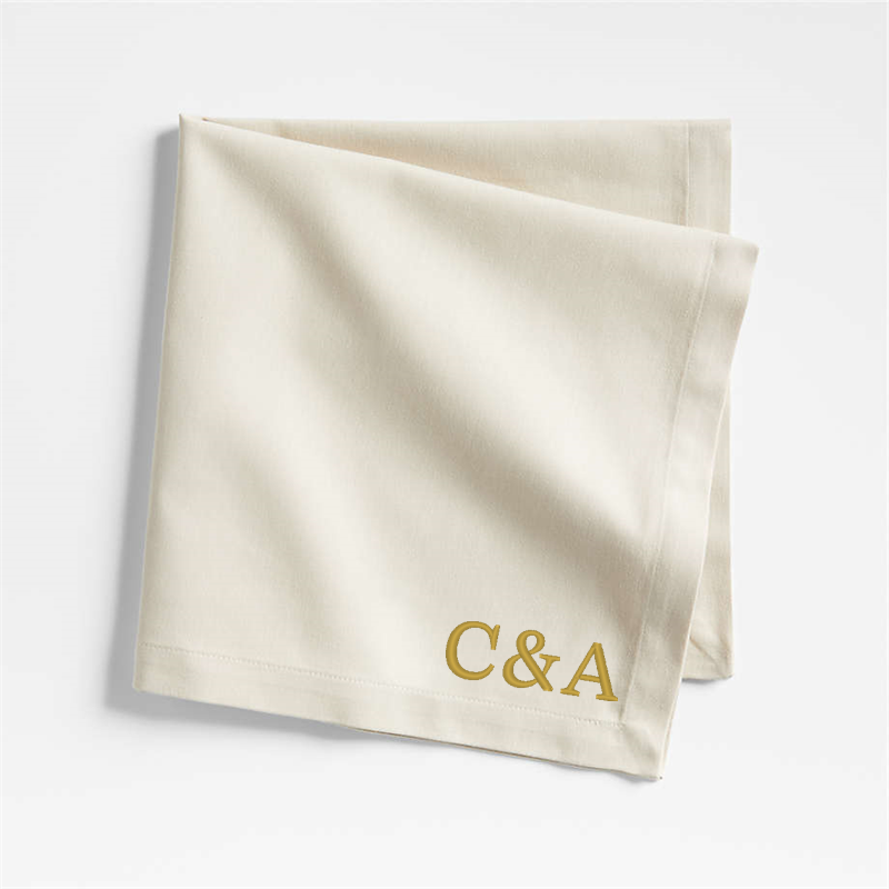 View Personalized Aspen Warm Natural Organic Cotton Napkin, Set of 8 details