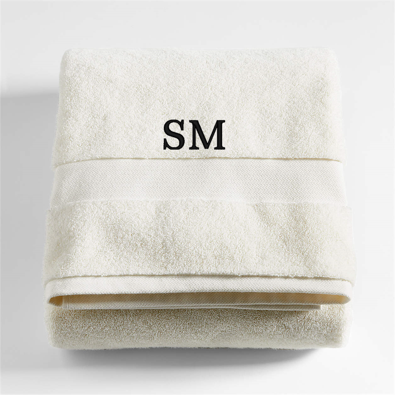 View Personalized Organic Turkish Cotton Ivory Bath Sheet details