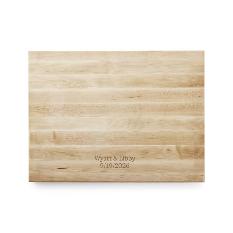 View Personalized John Boos 20"x15" Edge Grain Maple Cutting Board details