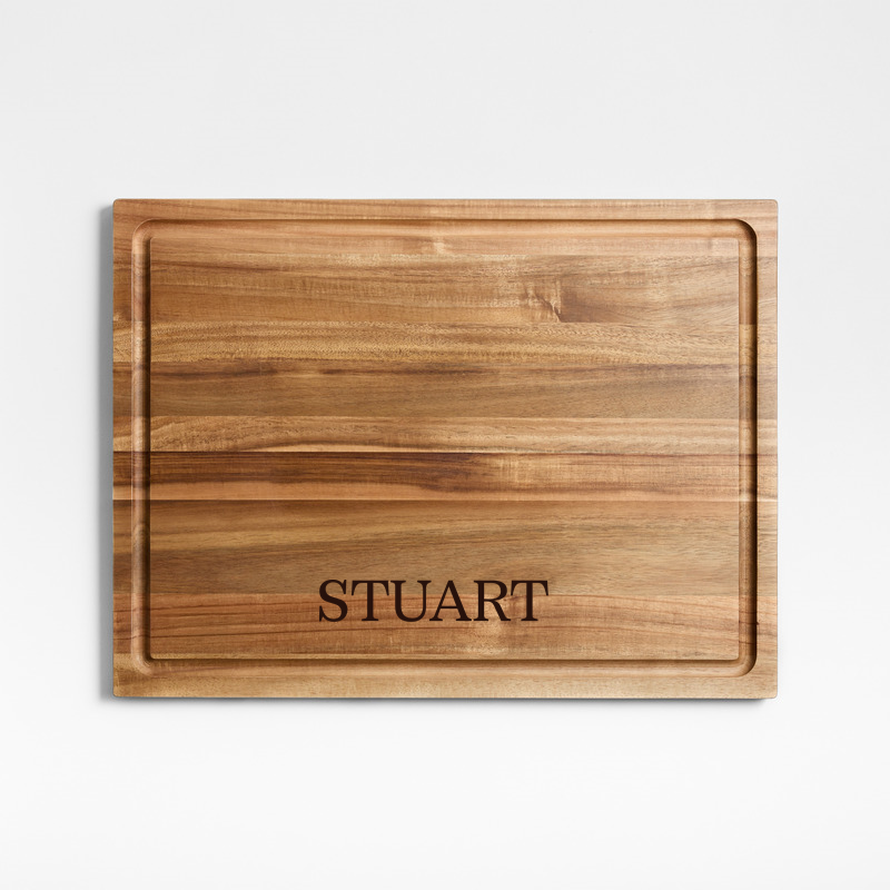 View Personalized Crate & Barrel Acacia Wood Cutting Board 20"x15"x0.75" details