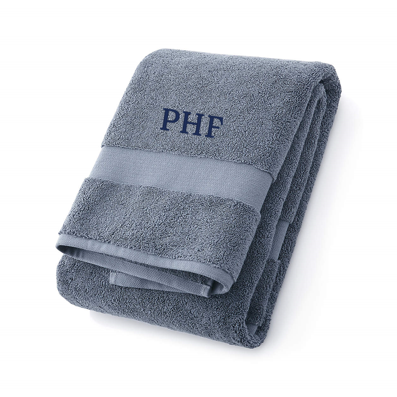 View Personalized Classic Organic Turkish Cotton Evening Blue Bath Towel details