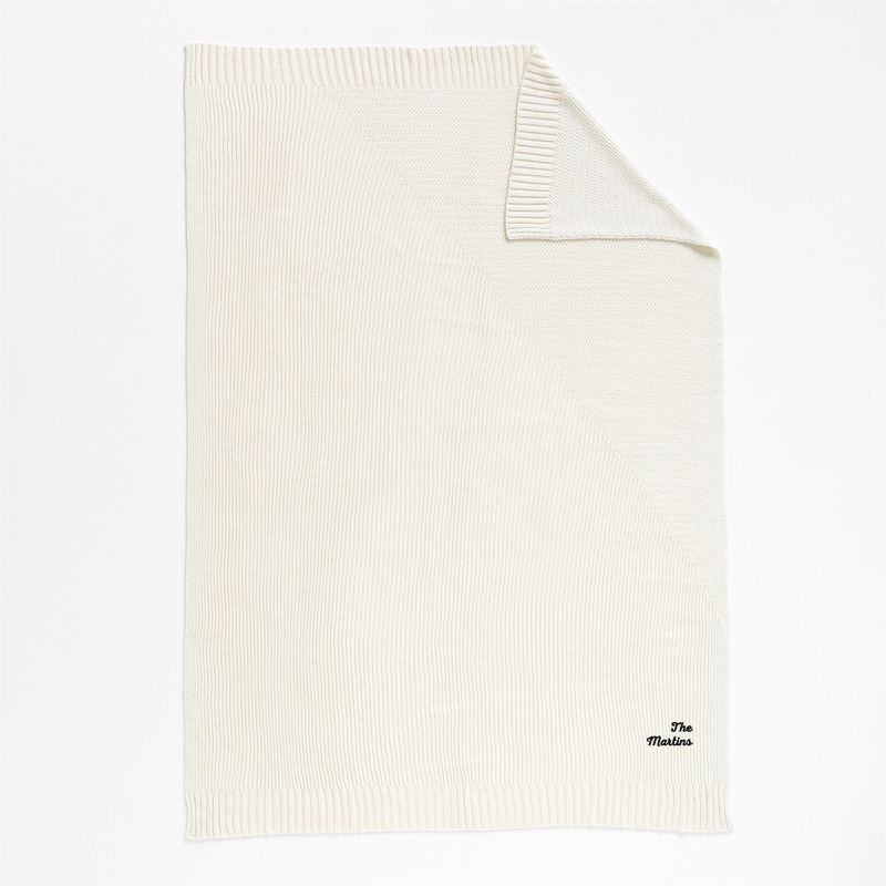 View Personalized Sweater Knit 70"x55" Cream White Throw Blanket details