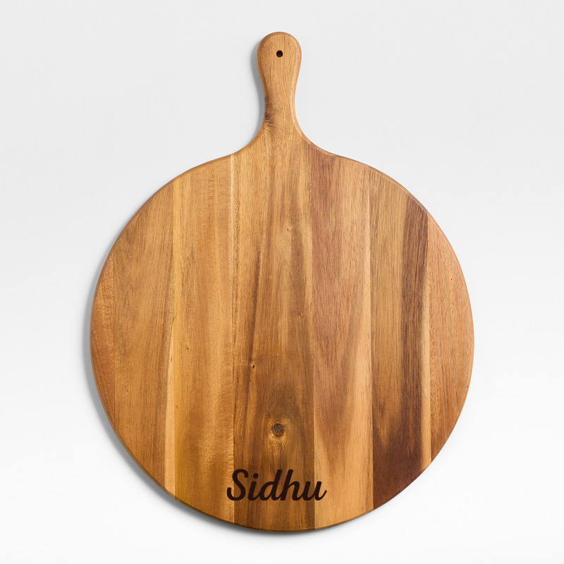 View Personalized Tondo Acacia Round Serving Board details