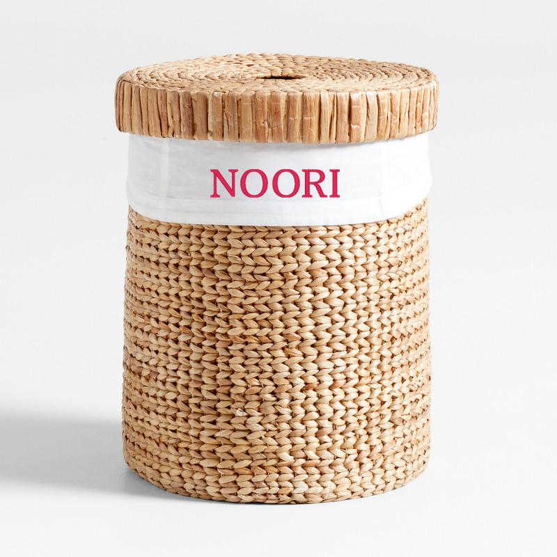View Personalized Wonderful Wicker Organic Cotton Hamper Liner details