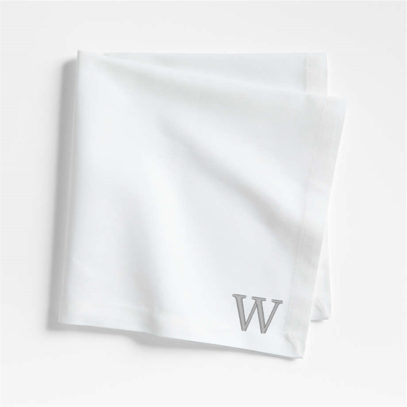 View Personalized Aspen Crisp White Organic Cotton Napkin, Set of 8 details