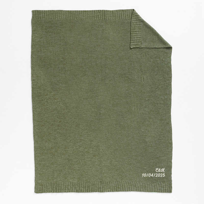 View Personalized Sweater Knit 70"x55" Verte Green Throw Blanket details