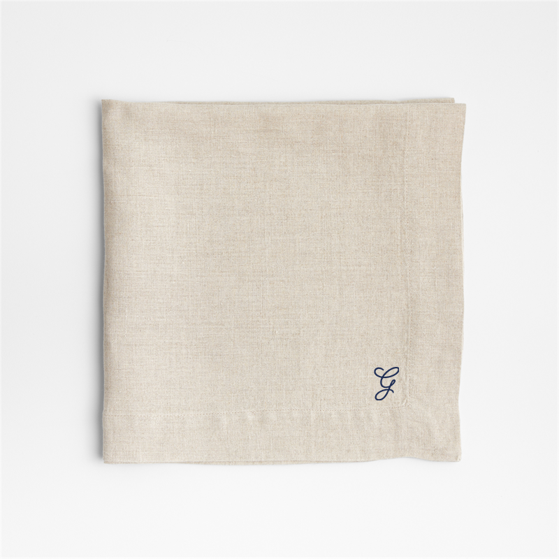 View Personalized Marin Natural European Linen Napkin, Set of 8 details