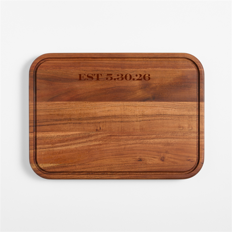 View Personalized Acacia Wood Cutting Board with Tuscan Kitchen Marble Stand details