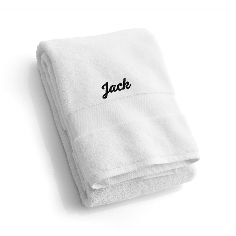 View Personalized Organic Turkish Cotton White Bath Towel details