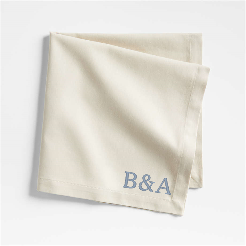 View Personalized Aspen Warm Natural Organic Cotton Napkin, Set of 8 details