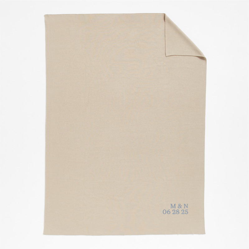 View Personalized Calda Chantilly 70"x55" Warm Sand Beige Throw Blanket details