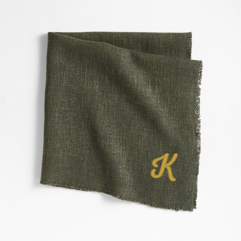 View Personalized Hudson Ficus Green Dinner Napkins, Set of 8 details