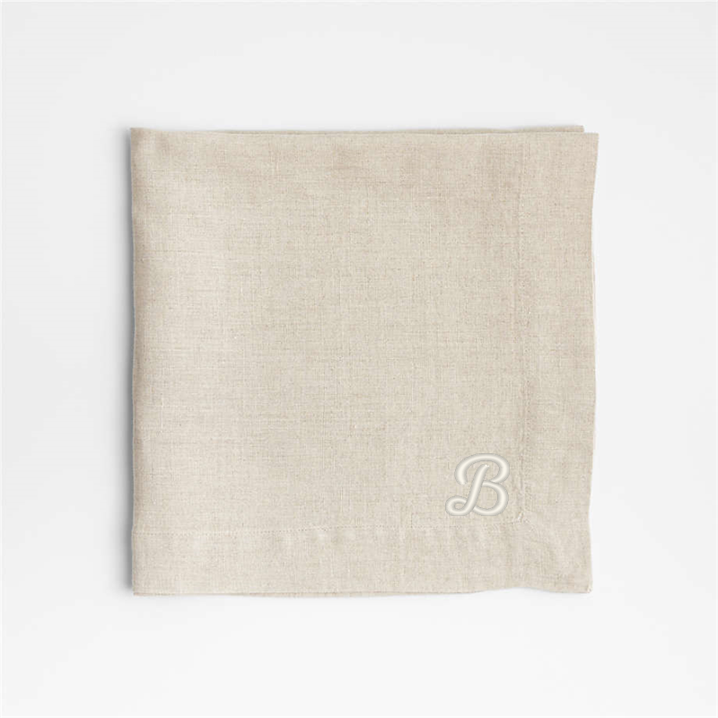 View Personalized Marin Natural EUROPEAN FLAX ™-Certified Linen Napkin, Set of 8 details