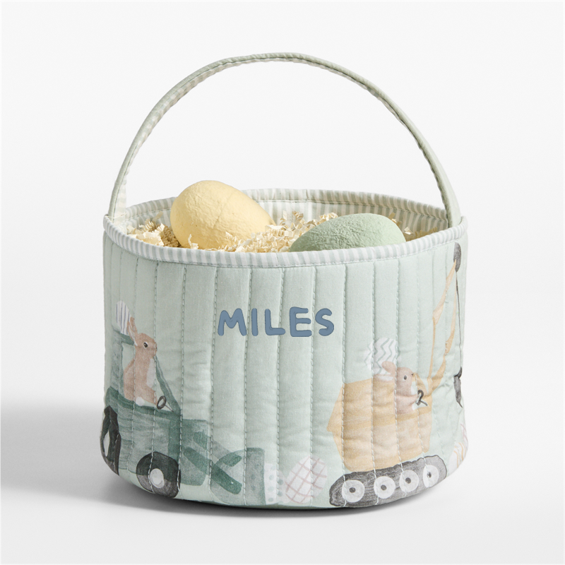View Personalized Quilted Construction Kids Easter Basket details