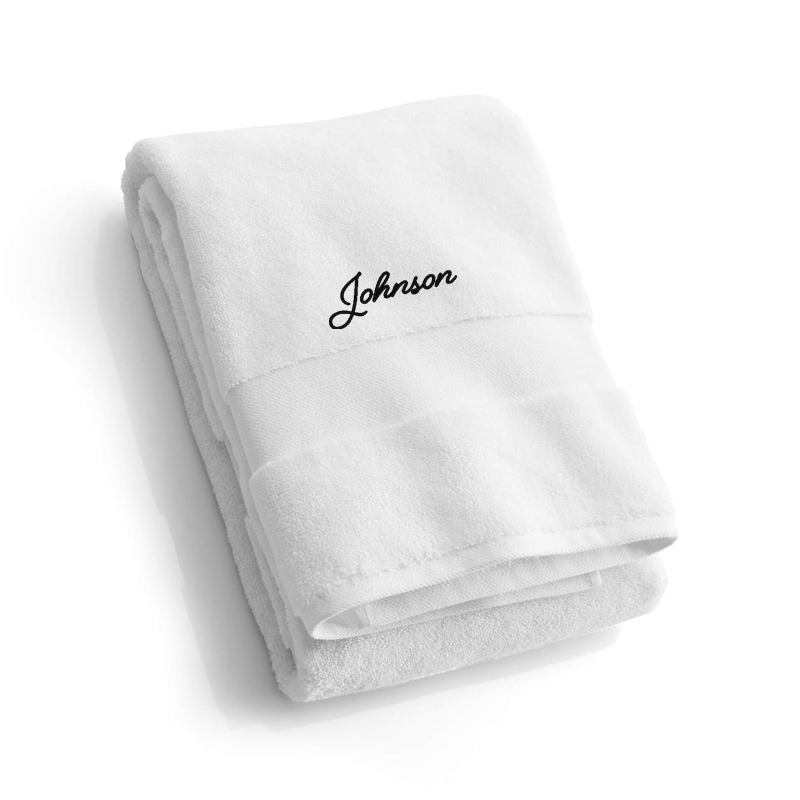 View Personalized Classic Organic Turkish Cotton White Bath Towel details