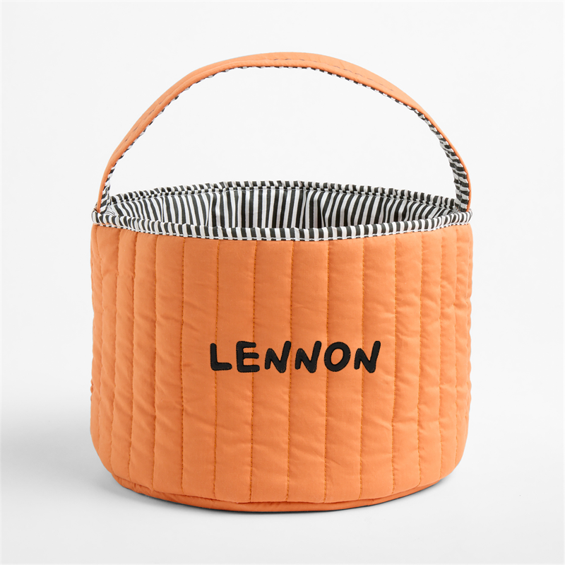 View Personalized Quilted Pumpkin Kids Halloween Treat Bag details