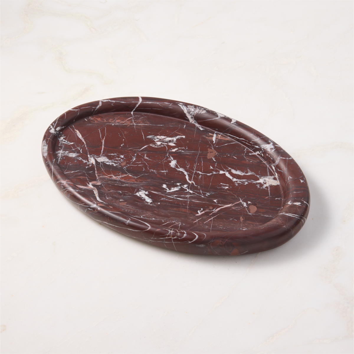 Pave Red Marble Serving Tray